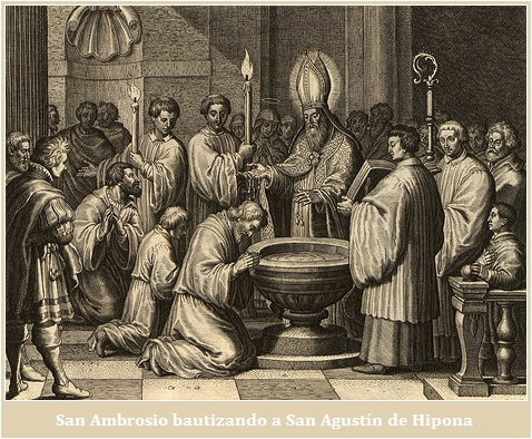 Agustín bautizado por San Ambrosio