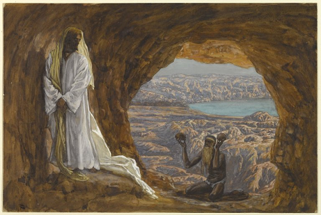 Jesús tentado en el desierto por Satanás
