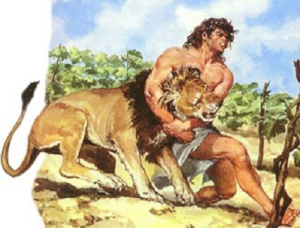 David vence al león