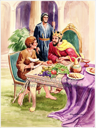 el rey David con el hijo de Jonatán