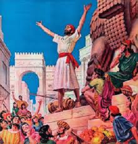 El profeta Jonás predicando penitencia