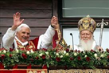 Ecumenismo: el papa Benedicto XVI con el patriarca